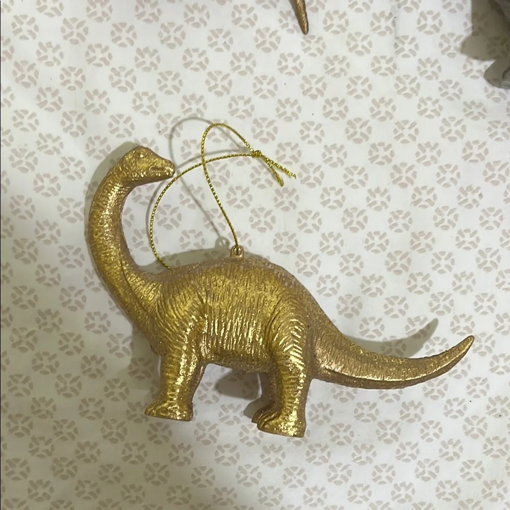 Target Gold and Gray Dinosaur Ornaments